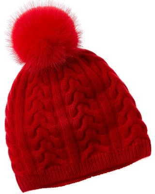 

Amicale Cashmere Trellis Женская кашемировая шапка косой вязки, красная, Красный, NA