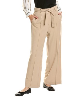 Adrianna Papell Twill Wide Leg Pant Womens Brown 8