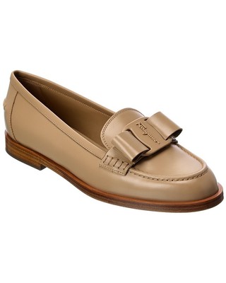 

Кожаные лоферы Ferragamo Viva женские бежевые 9,5 C, Бежевый, NA