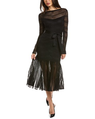 

Женское платье миди в полоску с шевронной полоской Carolina Herrera, Черный