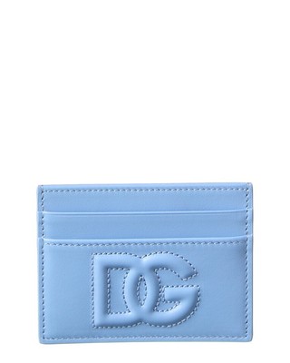 Кожаный держатель для карт с логотипом Dolce & Gabbana Dg, женский, синий