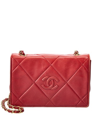 

Красная стеганая сумка на плечо Chanel из кожи ягненка с одним клапаном и цепочкой (аутентичная), NA