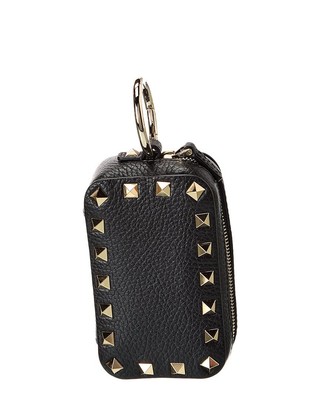 Valentino Rockstud Mini Grainy Leather Vanity Case Womens Black