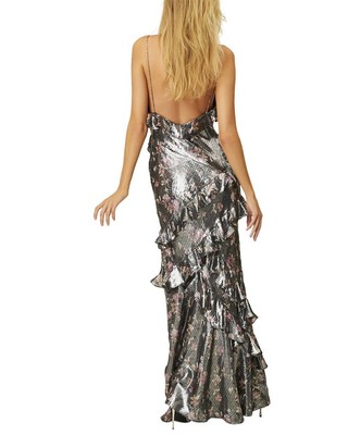 Pre-owned Loveshackfancy Rialto Silk-blend Maxi Dress Women's In Pxdstpixie Dust