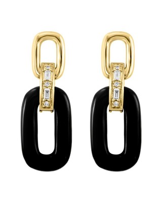 Женские серьги с бриллиантами и ониксом Effy Fine Jewelry 14 Карат 5,48 Карат.