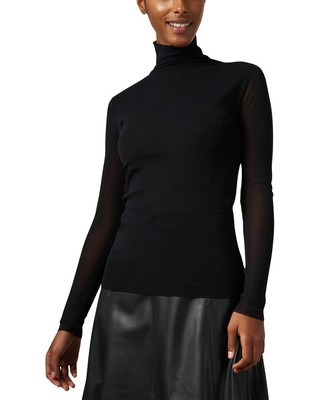 D.Exterior Mesh Turtleneck Top Womens