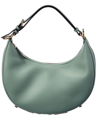 

Fendi Fendigraphy Маленькая кожаная сумка-хобо женская, зеленая, NA