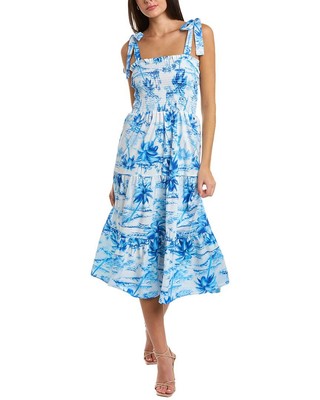 

Многоярусное женское платье миди Moonsea, Синий