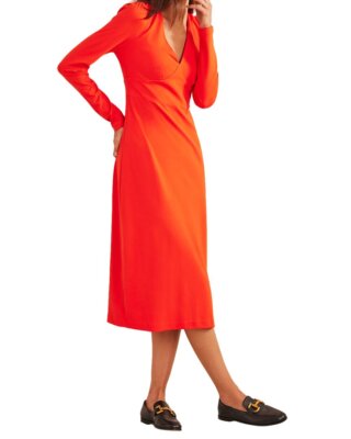 

Женское чайное платье миди из джерси Boden Column, Red multi