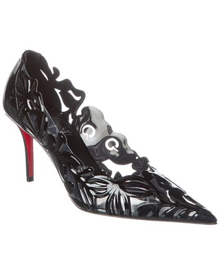Женские туфли-лодочки Christian Louboutin Apostropha Petunia 80 из ПВХ и лакированной кожи 38,5