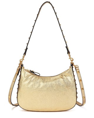 Топ Tiffany & Fred Paris из натуральной кожи с заклепками через плечо для женщин золотого цвета