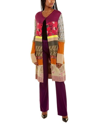 

Etro Long Silk-Blend Duster Женский Фиолетовый