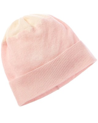 Женская контрастная кашемировая шапочка Brodie Cashmere Scallop розового цвета