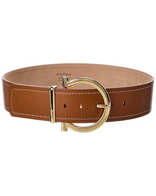 Женский широкий фиксированный кожаный ремень Ferragamo Gancini