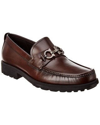 Кожаные мокасины Ferragamo David Мужские коричневые 7 D