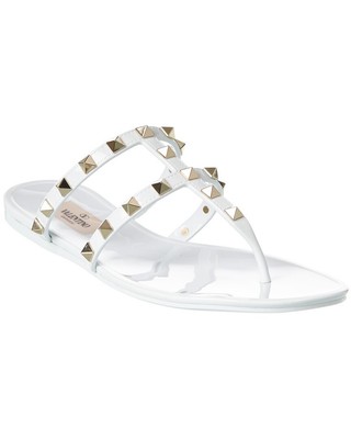 

Женские резиновые сандалии Valentino Rockstud Caged, Белый, NA