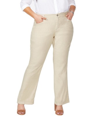 

Женские брюки из смесового льна Nydj Plus, Grey, NA