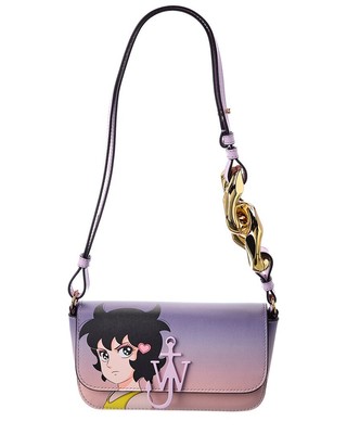 

Jw Anderson X Run Hany Кожаная сумка через плечо с цепочкой и якорем Женская фиолетовая, NA