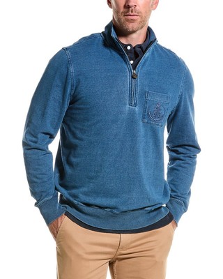 Мужской пуловер Brooks Brothers Mock на молнии 1/2, синий S