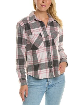 Beachlunchlounge Cropped Button Front Shirt Jacket Womens Pink Xs
