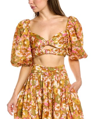

Zimmermann Фиолетовый женский топ с твистом, Бежевый