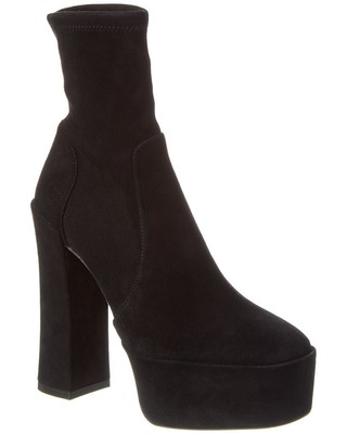 

Женские замшевые ботильоны на платформе Stuart Weitzman Skyhigh 145, Черный, NA