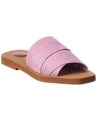

Женские холщовые шлепанцы с логотипом Chloé Woody, фиолетовые, Фиолетовый, NA