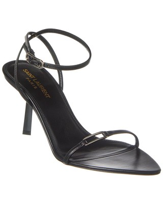 Кожаные сандалии Saint Laurent Kitty 75 Женские черные 40