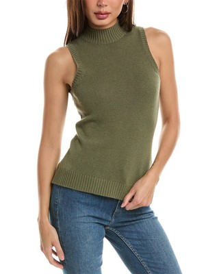 Hannah Rose Mock Neck Wool & Cashmere-Blend Sweater Womens Green M