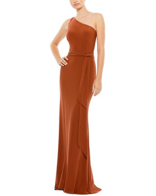 Женское платье-труба из джерси Mac Duggal с поясом на одно плечо 14