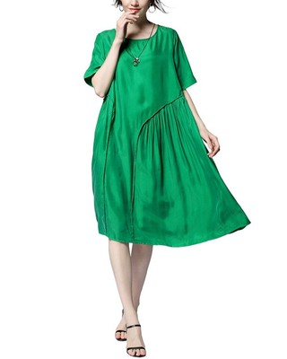 

Женское шелковое платье миди Jian Ruyi, Dark green