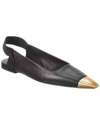 

Женские кожаные кожаные туфли на плоской подошве Ferragamo Alhena с ремешком на пятке, Черный, NA