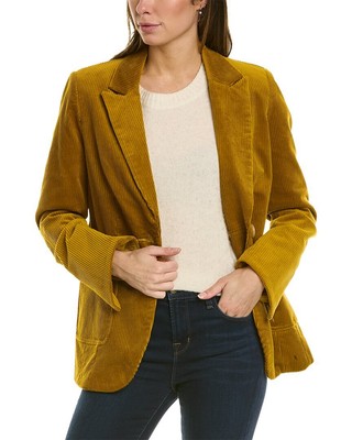 

Розовый вельветовый пиджак с широким воротником в клетку тартан, женский, Желтый