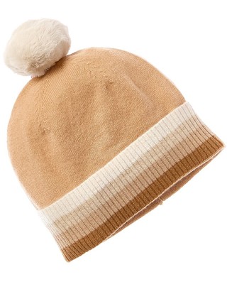Кашемировая шапка Brodie Cashmere в контрастную полоску, женская коричневая