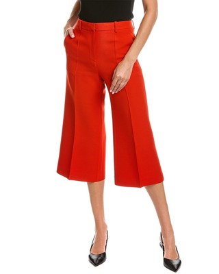 

Lafayette 148 New York Kenmare Расклешенные женские укороченные брюки из шерсти и шелка, Красный, NA