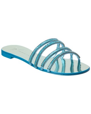 

Кожаные сандалии Giuseppe Zanotti женские синие 36,5, Синий, NA