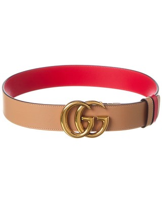 Женский ремень Gucci Gg Marmont Reversible Gg Supreme из холста и кожи Розовый 80