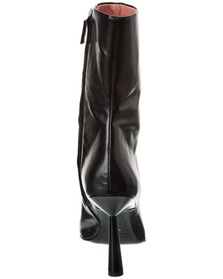 Pre-owned Gia Borghini Rosie 07 Leather Boot Women's In Black