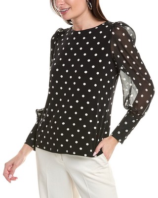 Топ Anne Klein с круглым вырезом и рукавом-бато от Anne Klein Женский черный Xs