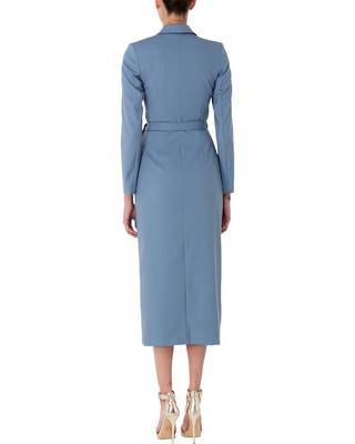 Pre-owned Bgl Wool-blend Midi Dress Women's In Blue