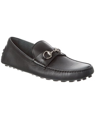 Мужские мокасины из натуральной кожи Gucci Horsebit Черный 7.5