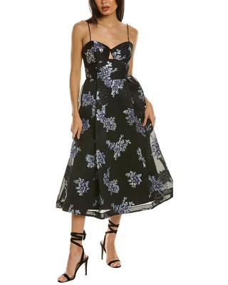 

Жаккардовое платье миди Ml Monique Lhuillier женское, Черный