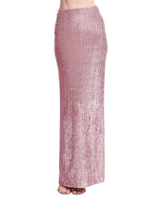 Emily Shalant Long Stretch Sequin Column Skirt Womens  10
