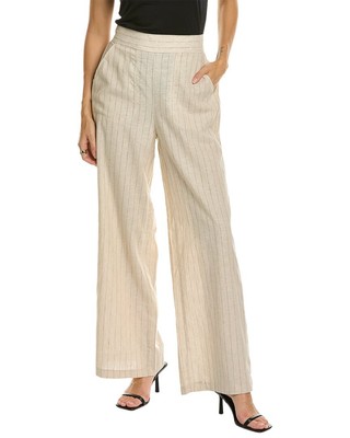 

Женские льняные брюки Max Studio Easy Leg, размер, Natural/blackdd, NA