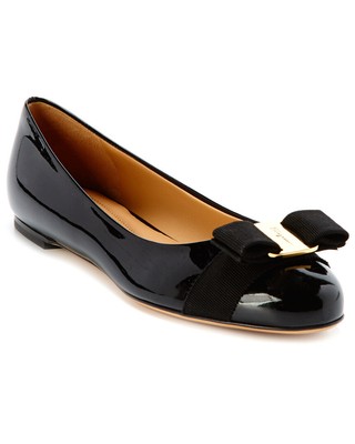 

Женские лакированные балетки Ferragamo Varina 4,5 C, Nero, NA