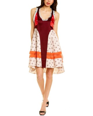 

Женское шелковое платье-трапеция Valentino, Mmulticolor