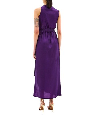 Pre-owned Bgl Silk-blend Midi Dress Women's 2 In Purple