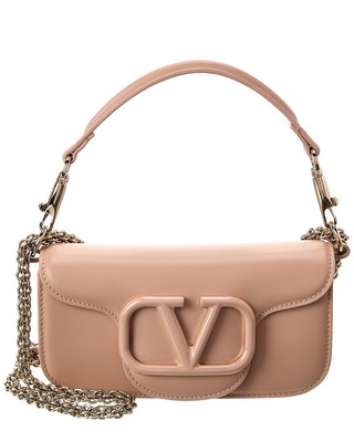 

Маленькая кожаная женская сумка через плечо Valentino Vlogo Loco, розовая, NA