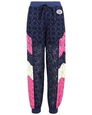 

Женские брюки Gucci с кружевом и интарсией, Multi, NA