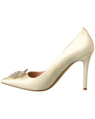 Pre-owned Sjp By Sarah Jessica Parker Aya 100 Satin Pump Women's In White